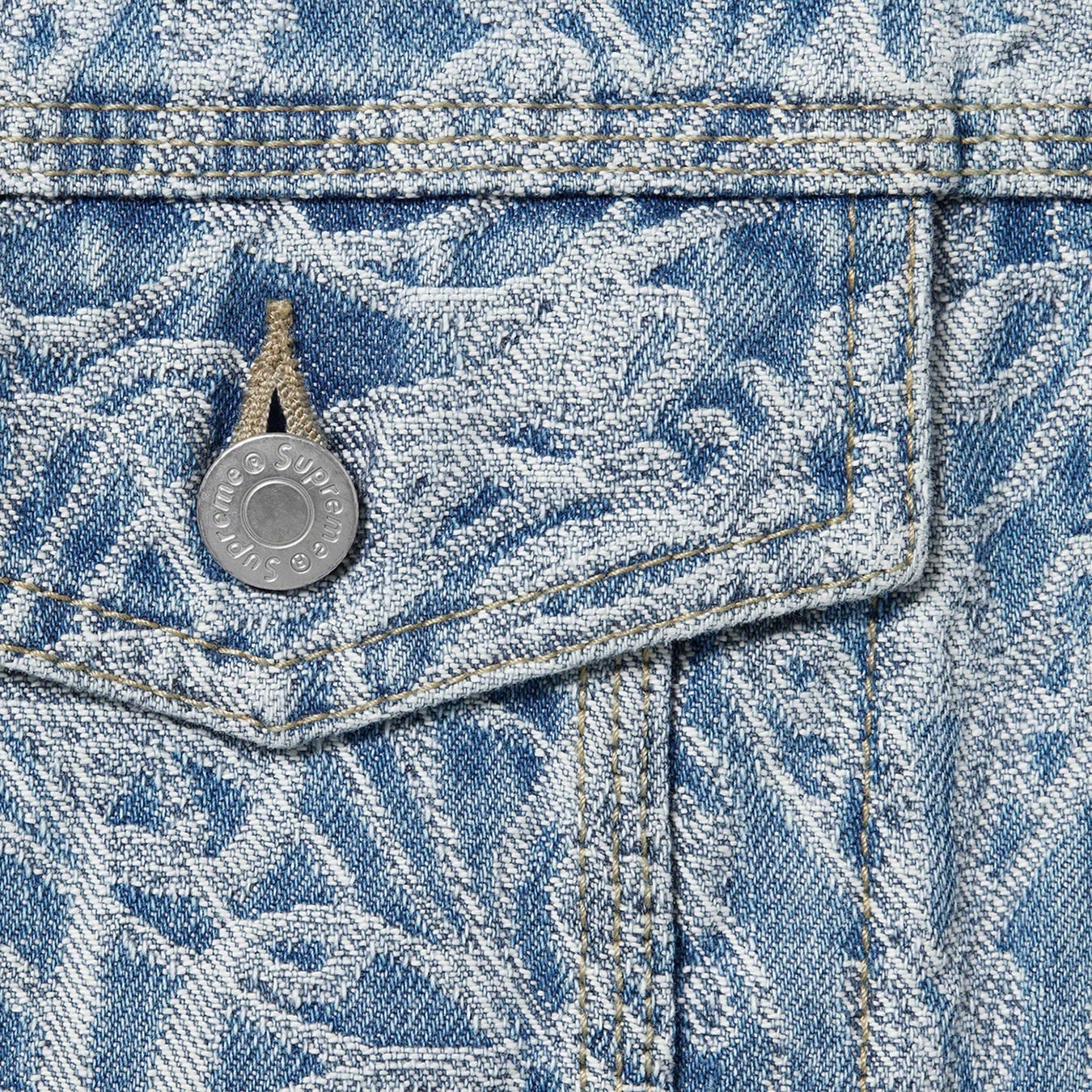 Script Jacquard Denim Trucker Jacket view 13